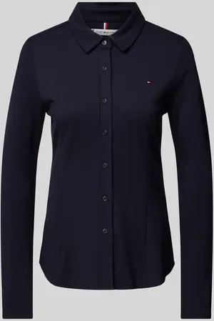 Tommy Hilfiger Bluzka koszulowa o kroju slim fit z wyhaftowanym logo