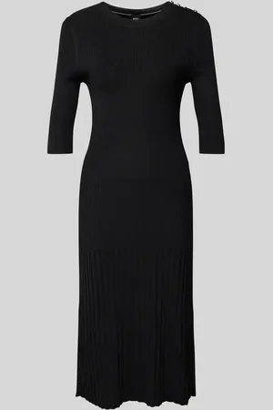 HUGO BOSS Sukienka midi z okrągłym dekoltem model ‘Fonzipona’