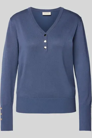 Freequent Sweter z dzianiny z dekoltem w serek model ‘Katie’