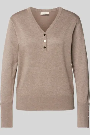 Freequent Sweter z dzianiny z dekoltem w serek model ‘Katie’