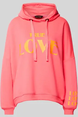 miss goodlife Bluza z kapturem i nadrukiem z napisem model ‘True Love’