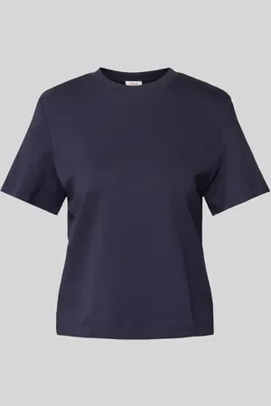 QS by s.Oliver T-shirt o kroju regular fit ze zrolowanym dekoltem typu crew neck
