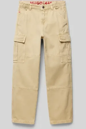 HUGO BOSS Spodnie cargo o luźnym kroju z detalem z logo