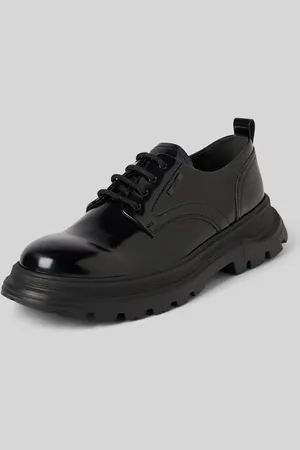 Antony Morato Buty derby skórzane z detalem z logo model ‘FARHAN IN SHINY’