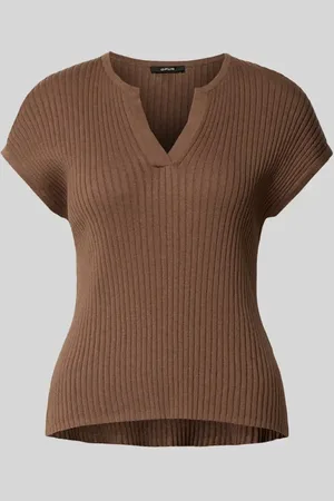 Opus T-shirt z dekoltem w serek model ‘Polinna’