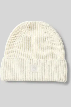 Knowledge Cotton Apparal Czapka beanie z brzegiem i naszywką z logo