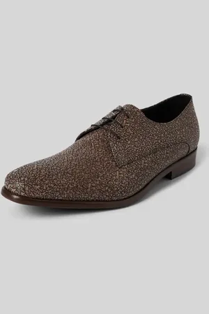 Floris van Bommel Buty sznurowane ze skóry z detalem z logo