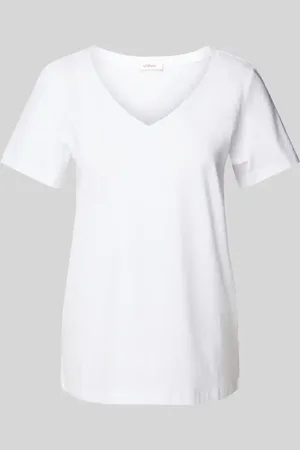 QS by s.Oliver T-shirt z dekoltem w serek