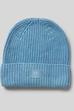 Knowledge Cotton Apparal Czapka beanie z brzegiem i naszywką z logo