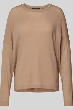 Windsor Bluzka o kroju oversized z długim rękawem i prążkowanym, okrągłym dekoltem