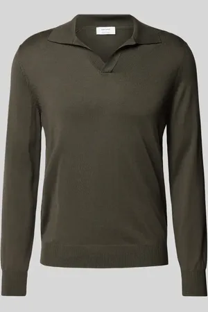 Gran Sasso Sweter z dzianiny z wykładanym kołnierzem