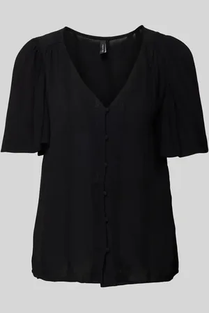 VERO MODA Bluzka o kroju comfort fit z materiałowymi guzikami model ‘KANVA’