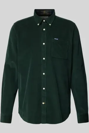 Barbour Koszula sztruksowa o kroju tailored fit z kieszenią na piersi model 