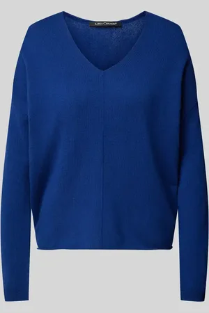Luisa Cerano Sweter z dzianiny z dekoltem w serek