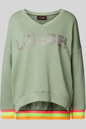 miss goodlife Bluza o kroju oversized z dekoltem w serek model ‘L(I)EBE!’