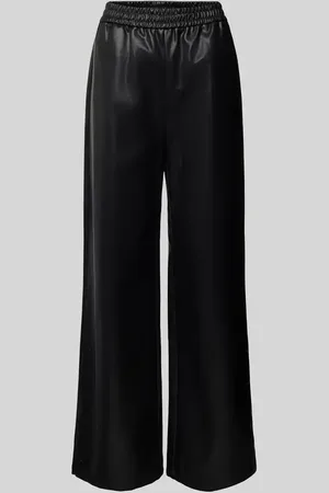 Karo Kauer Spodnie typu track pants o kroju baggy fit z imitacji skóry