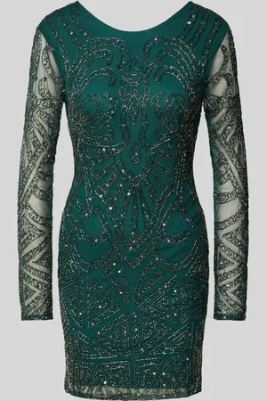 Lace & Beads Sukienka koktajlowa obszyta perełkami