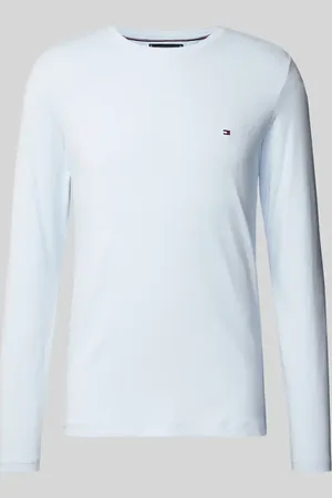 Tommy Hilfiger Bluzka o kroju regular fit z wiskozy z długim rękawem i wyhaftowanym logo
