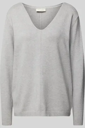 Freequent Sweter z dzianiny z dekoltem w serek model ‘Claura’