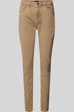 monari Jeansy o kroju slim fit z obszyciem kamieniami stras