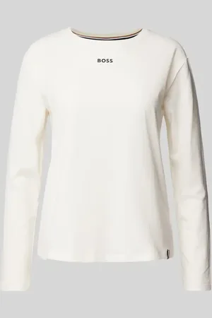HUGO BOSS Bluzka z długim rękawem i nadrukiem z logo