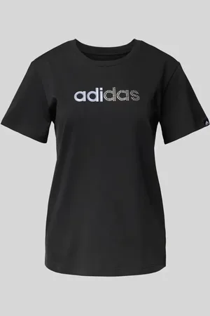 adidas T-shirt z obszyciem kamieniami stras model ‘Holiday’