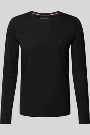 Tommy Hilfiger Bluzka o kroju regular fit z wiskozy z długim rękawem i wyhaftowanym logo