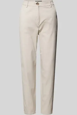 VERO MODA Chinosy o kroju tapered leg z guzikiem z imitacji rogu model ‘CHRISTY’