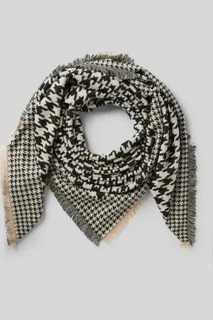 Kurt Beines Szal z frędzlami model ‘Houndstooth Triangular’