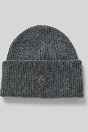 Knowledge Cotton Apparal Czapka z wełny z naszywką z logo