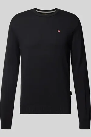 Napapijri Sweter z dzianiny z wyhaftowanym logo model ‘DROZ’