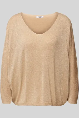 Zabaione Sweter z dzianiny z dekoltem w serek