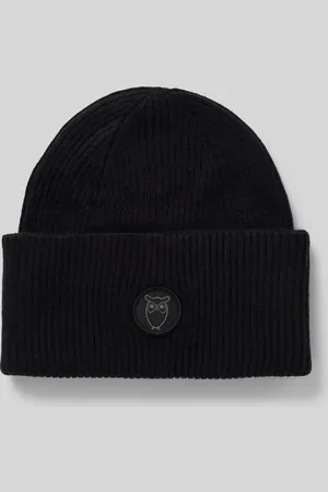 Knowledge Cotton Apparal Czapka z wełny z naszywką z logo