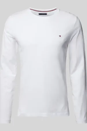 Tommy Hilfiger Bluzka o kroju regular fit z wiskozy z długim rękawem i wyhaftowanym logo