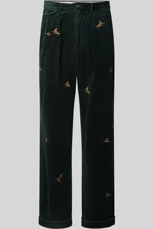 Ralph Lauren Spodnie sztruksowe o kroju relaxed fit z wyhaftowanym motywem model 