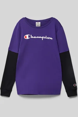 Champion Bluzka z długim rękawem, detalami z logo i okrągłym dekoltem