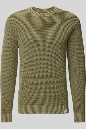Pepe Jeans Sweter z dzianiny z detalem z logo model ‘Maddox’