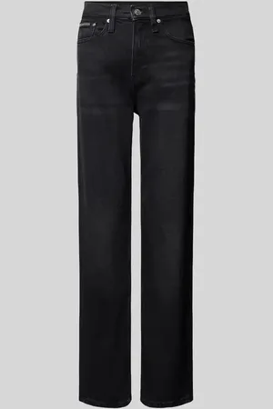 Calvin Klein Jeansy z wysokim stanem o kroju straight fit z detalem z logo