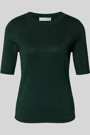 SELECTED Sweter z dzianiny z rękawem o dł. 1/2 model ‘LURA’