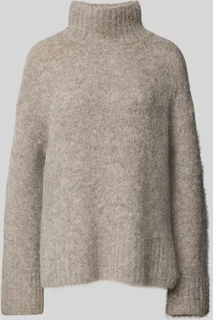 SELECTED Sweter z dzianiny ze stójką model ‘GABELLA’