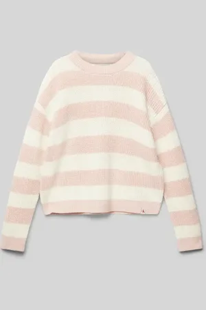 Calvin Klein Sweter z dzianiny o kroju oversized z prążkowanym, okrągłym dekoltem