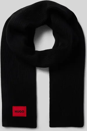 HUGO BOSS Szal z naszywką z logo model ‘Saffa’