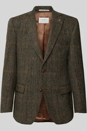 Carl Gross Marynarka o kroju slim fit z tkaniny Harris Tweed z żywej wełny model ‘Theo’