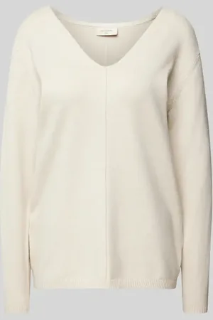 Freequent Sweter z dzianiny z dekoltem w serek model ‘Claura’
