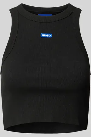 Hugo Blue Top z detalem z logo