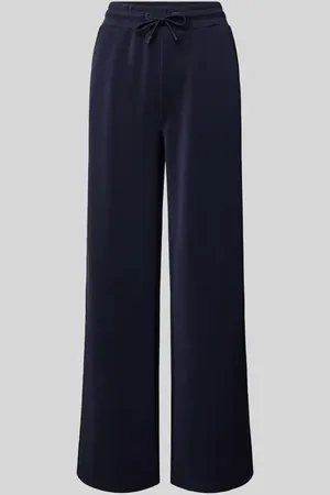 QS by s.Oliver Spodnie typu track pants o kroju regular fit ze scuby z taśmą z logo
