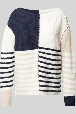 TOM TAILOR Sweter w stylu patchworkowym z dekoltem w łódkę