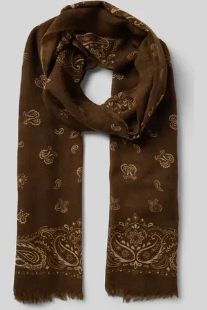 HARTFORD Szal z wełny z frędzlami model ‘Bandana’
