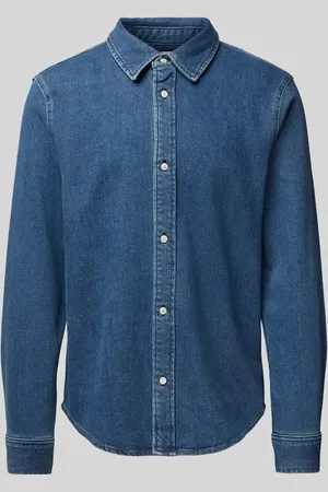 Calvin Klein Kurtka jeansowa o kroju slim fit z kołnierzykiem typu kent
