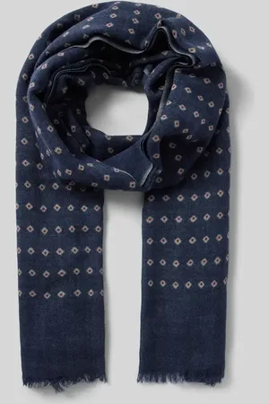 HARTFORD Szal z wełny z frędzlami model ‘Indigo’